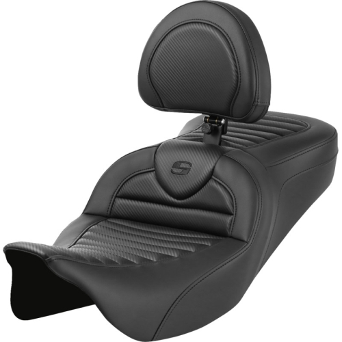 Saddlemen - Saddlemen Roadsofa TR CF Seat with Backrest - 808-07B-204B0