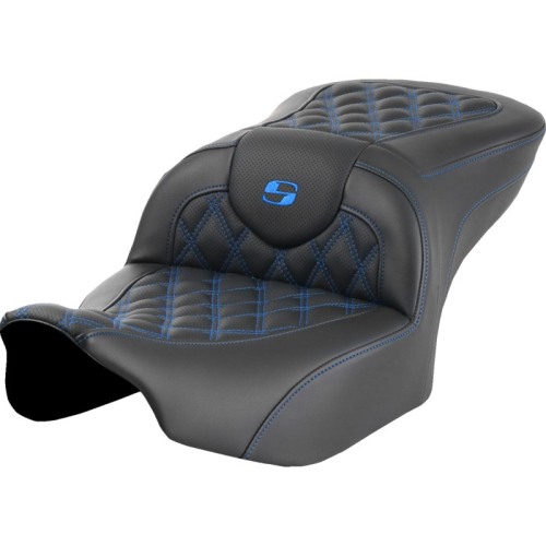 Saddlemen - Saddlemen Roadsofa LS Seat without Drivers Backrest - Blue Stitching - 823-07-18201
