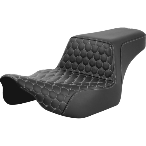 Saddlemen - Saddlemen Extended Reach Step-Up HC Seat - Silver Stitching - 823-07-17805