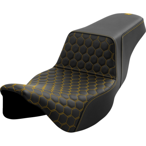 Saddlemen - Saddlemen Extended Reach Step-Up HC Seat - Gold Stitching - 808-07B-17807