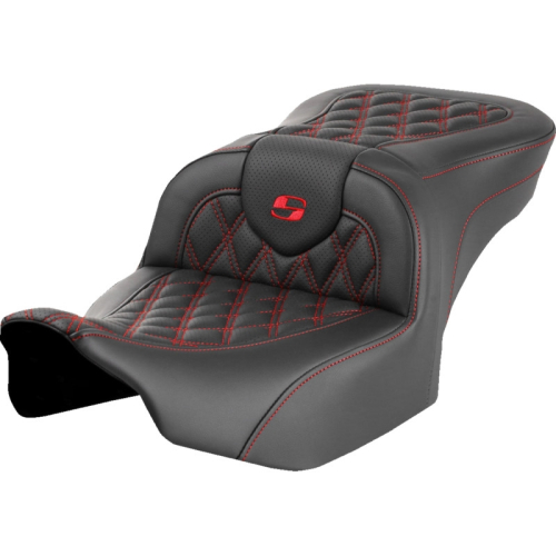 Saddlemen - Saddlemen Roadsofa LS Seat without Drivers Backrest - Red Stitching - 823-07-18204