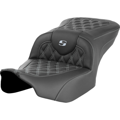 Saddlemen - Saddlemen Roadsofa LS Seat without Drivers Backrest - Silver Stitching - 823-07-18205