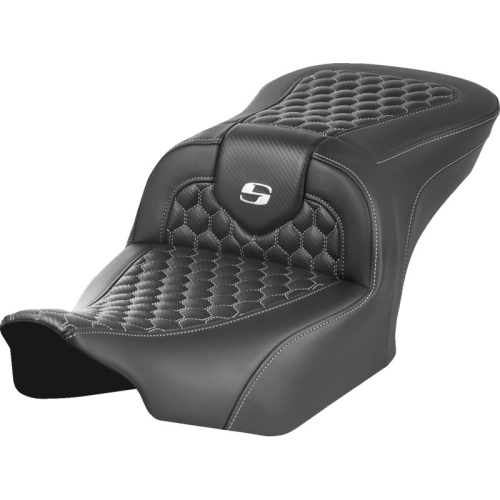 Saddlemen - Saddlemen Roadsofa HC Seat without Drivers Backrest - White Stitching - 823-07-18906