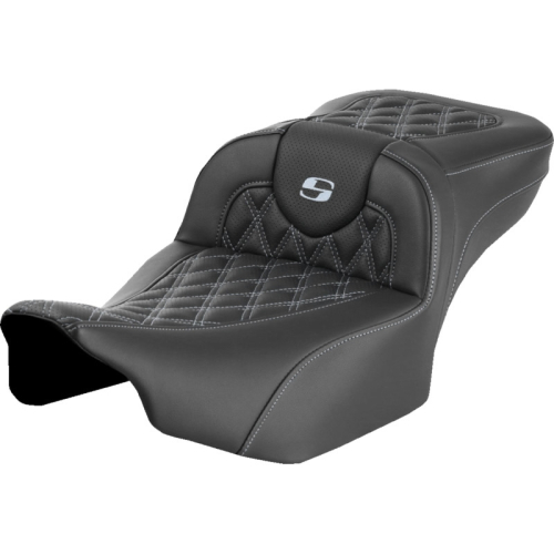 Saddlemen - Saddlemen Extended Reach Roadsofa LS Seat without Drivers Backrest - Silver Stitching - 823-07-18405
