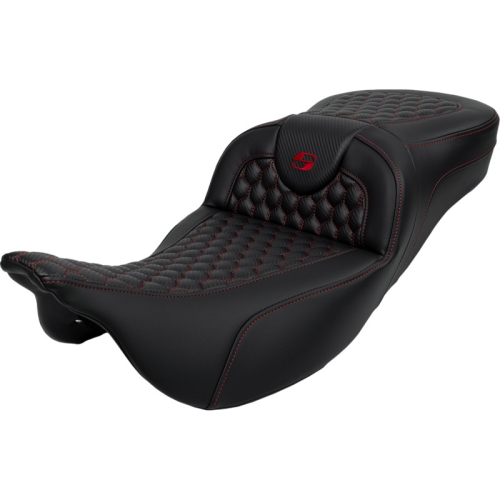 Saddlemen - Saddlemen Extended Reach Roadsofa HC Seat without Drivers Backrest - Red Stitching - 808-07B-19004