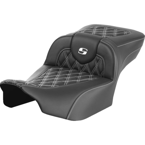 Saddlemen - Saddlemen Extended Reach Roadsofa LS Seat without Drivers Backrest - White Stitching - 823-07-18406