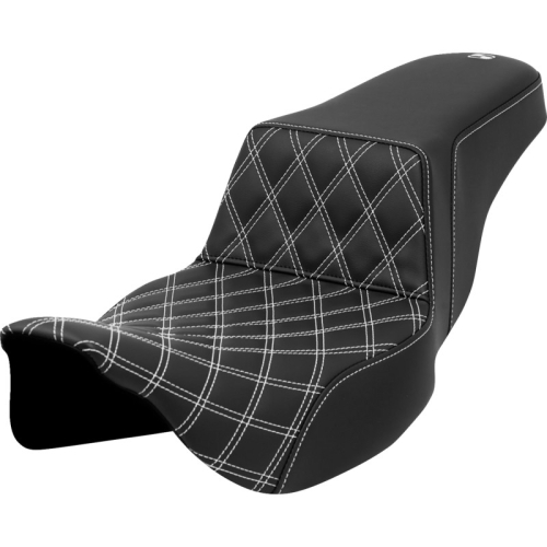Saddlemen - Saddlemen Front LS Extended Reach Step-Up Seat - White Stitching - 808-07E-17206