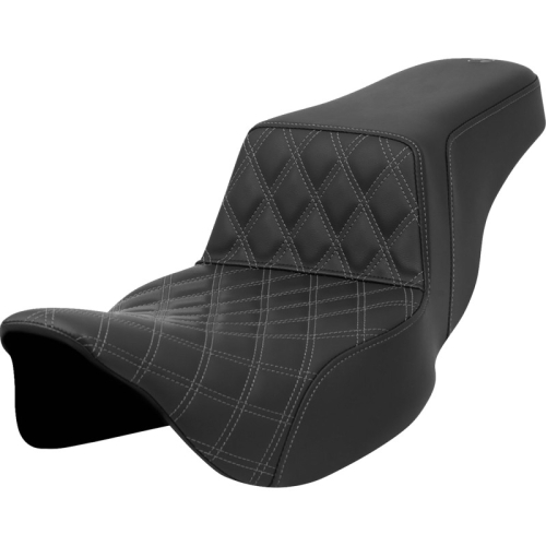 Saddlemen - Saddlemen Front LS Extended Reach Step-Up Seat - Gray Stitching - 808-07E-17202