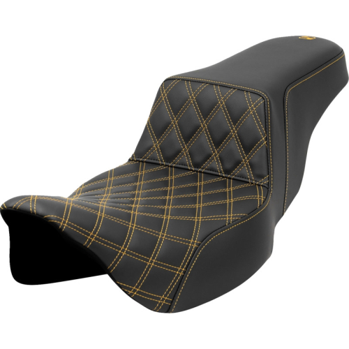 Saddlemen - Saddlemen Front LS Extended Reach Step-Up Seat - Gold Stitching - 808-07E-17207