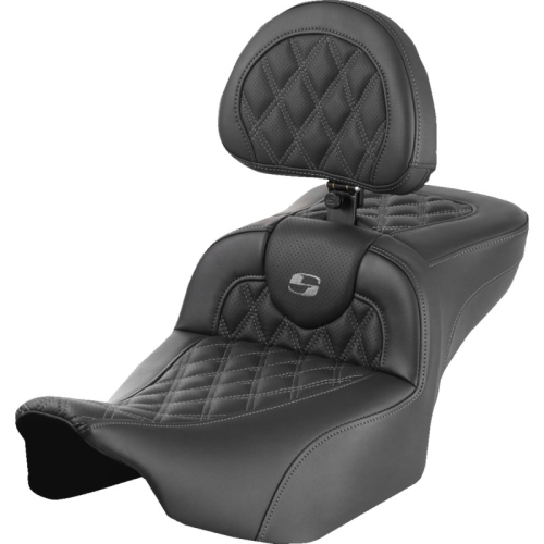 Saddlemen - Saddlemen Extended Reach Roadsofa LS Seat with Drivers Backrest - Gray Stitching - 823-07-184B2