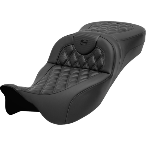 Saddlemen - Saddlemen Extended Reach Roadsofa CF LS Seat without Drivers Backrest - Black Stitching - 808-07B-20700