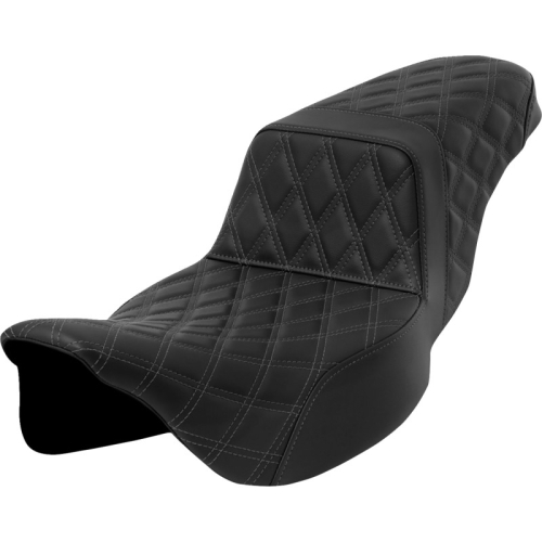 Saddlemen - Saddlemen Full LS Extended Reach Step-Up Seat - Black - Gray Stitching - 808-07E-17502