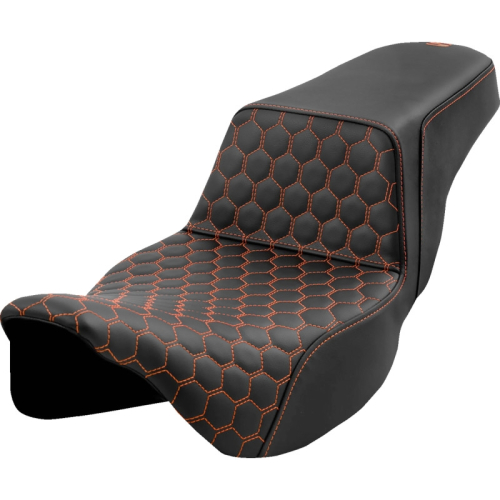 Saddlemen - Saddlemen Extended Reach Step-Up HC Seat - Orange Stitching - 808-07B-17803