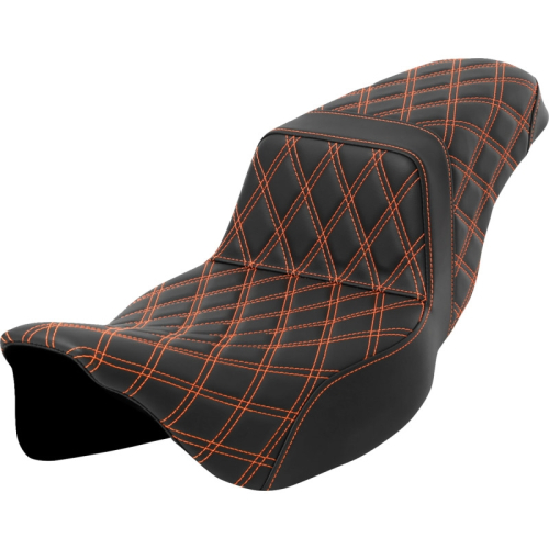 Saddlemen - Saddlemen Full LS Extended Reach Step-Up Seat - Black - Blue Stitching - 808-07E-17503