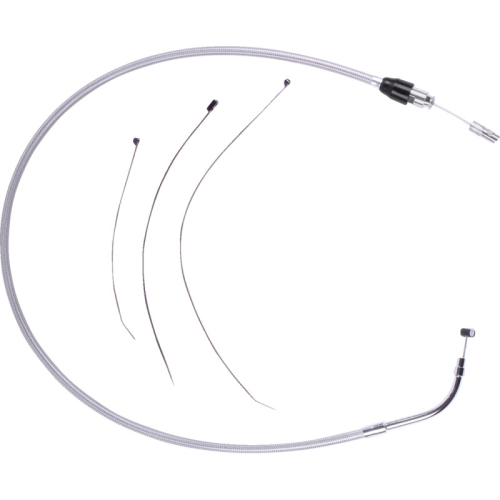 Drag Specialties - Drag Specialties Quick Connect Braided Upper Clutch Cable - 50in. - Stainless Steel - 0652-3187