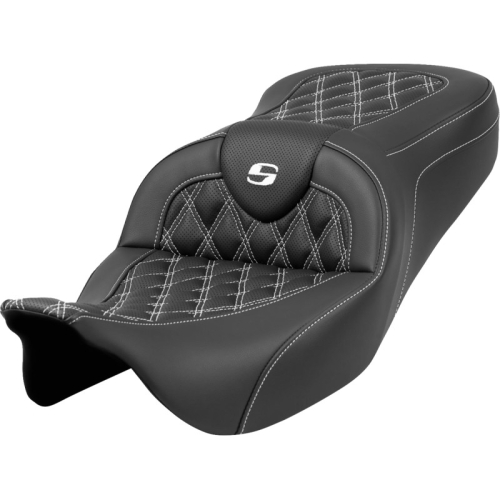 Saddlemen - Saddlemen Roadsofa LS Seat without Drivers Backrest - White Stitching - 808-07B-18206