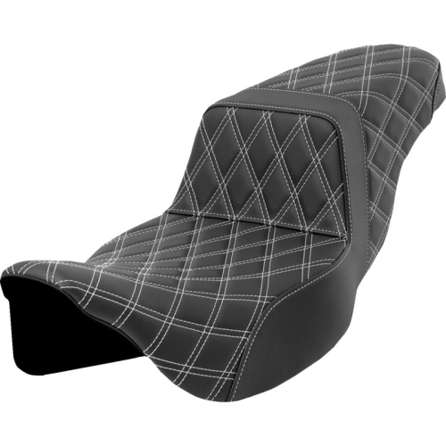 Saddlemen - Saddlemen Full LS Extended Reach Step-Up Seat - Black - White Stitching - 808-07E-17506