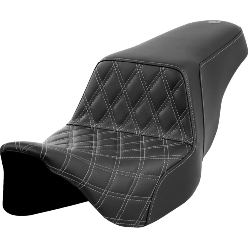 Saddlemen - Saddlemen Step-Up Front LS Seat - Black - Dark Gray Stitching - 808-07B-17202