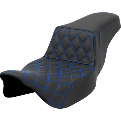 Saddlemen - Saddlemen Front LS Extended Reach Step-Up Seat - Blue Stitching - 808-07E-17201