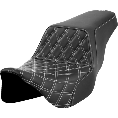 Saddlemen - Saddlemen Step-Up Front LS Seat - Black - White Stitching - 808-07B-17206