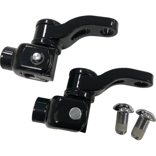Drag Specialties - Drag Specialties Adjustable Passenger Footpeg Mount Kit - Gloss Black - 1620-2477