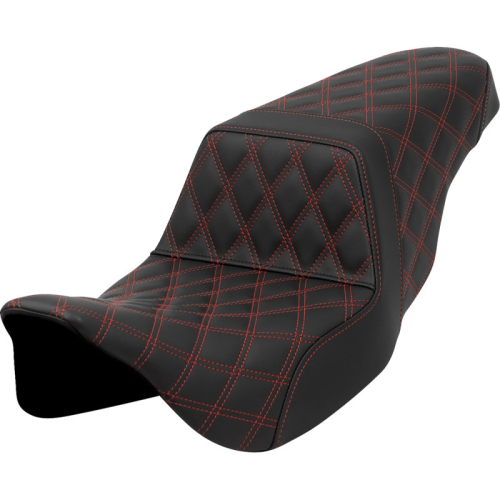 Saddlemen - Saddlemen Step-Up Full LS Seat - Black - Red Stitching - 808-07B-17504