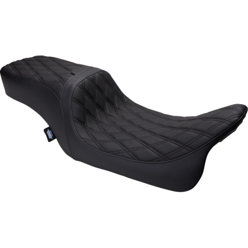 Drag Specialties - Drag Specialties Performance Predator 2-Up Seat - Double Diamond - Black Thread - 0801-1500