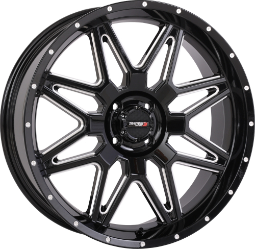 System 3 - System 3 ST-7 Wheel - 20x7 - 4+3 - 4/110 - Gloss Black/Milled - 20S3-7210