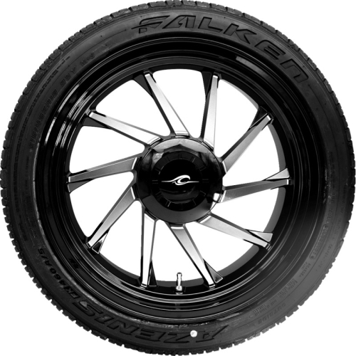 Coastal Moto - Coastal Moto Hurricane Rear Trike Wheel with Falken Tire - 18in. x 7in. -Black Cut (Right) - PKG-HURR-187T-BM