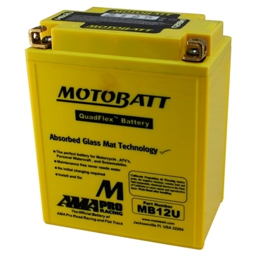Motobatt - Motobatt Quadflex AGM 12V Battery - MB12U - MB12U