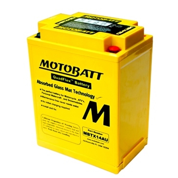 Motobatt - Motobatt Quadflex AGM 12V Battery - MBTX14AU - MBTX14AU