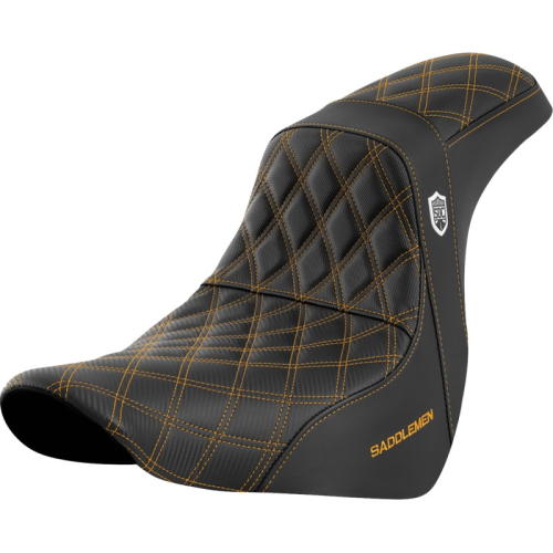 Saddlemen - Saddlemen Pro Series SDC Performance Gripper Seat without Drivers Backrest - Gold Stitching - SC81829GOL