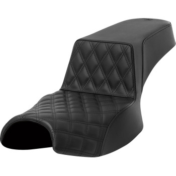 Saddlemen - Saddlemen Step-Up Seat - Front LS - Black/Black Stitching/Front Lattice Stitch - I20-06E-172