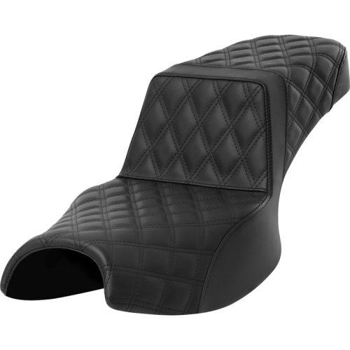 Saddlemen - Saddlemen Step-Up Seat - Full LS - Black/Black Stitching/Front Lattice Stitch - I20-06E-175