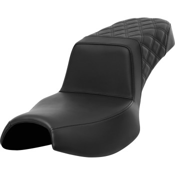 Saddlemen - Saddlemen Step-Up Seat - Rear LS - Black/Black Stitching/Rear Lattice Stitch - I20-06E-173