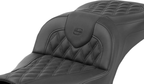 Saddlemen - Saddlemen Roadsofa LS Unheated Seat without Divers Backrest - Black/Lattice Stitched - I22-02-182