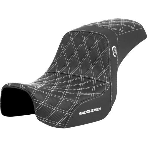 Saddlemen - Saddlemen Pro Series SDC Performance Gripper Seat without Drivers Backrest - White Stitching - SC80604WHI
