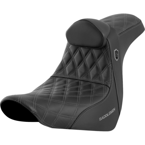 Saddlemen - Saddlemen Pro Series SDC Performance Gripper Seat with Drivers Backrest - Gray Stitching - SC81829GRERT