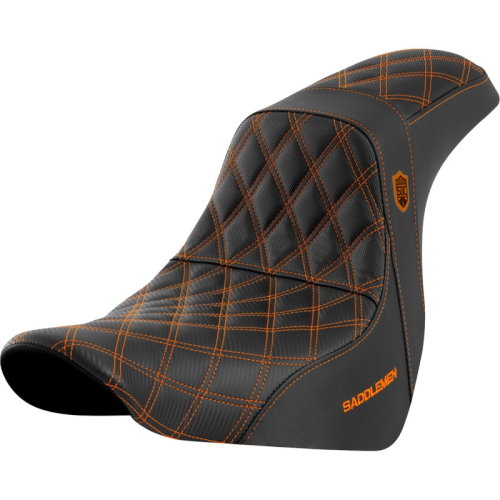 Saddlemen - Saddlemen Pro Series SDC Performance Gripper Seat without Drivers Backrest - Orange Stitching - SC81829ORA
