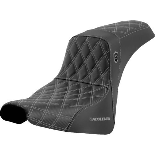 Saddlemen - Saddlemen Pro Series SDC Performance Gripper Seat without Drivers Backrest - Silver Stitching - SC81830SIL