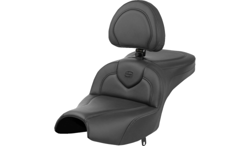 Saddlemen - Saddlemen Roadsofa Seat with Drivers Backrest - Black/Black Stitching - I22-02-187BR