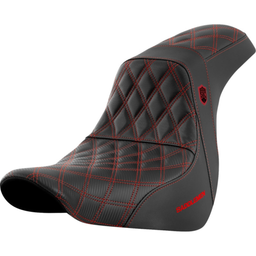 Saddlemen - Saddlemen Pro Series SDC Performance Gripper Seat without Drivers Backrest - Red Stitching - SC81829RED