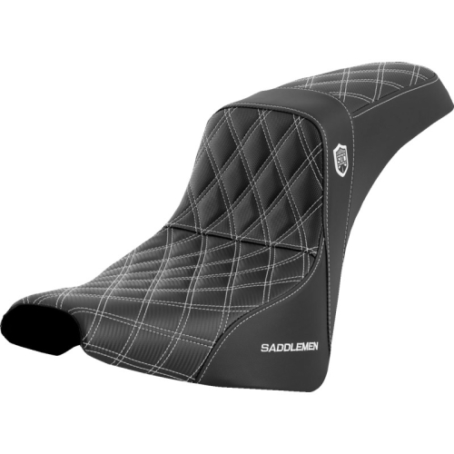 Saddlemen - Saddlemen Pro Series SDC Performance Gripper Seat without Drivers Backrest - Blue Stitching - SC81830WHI