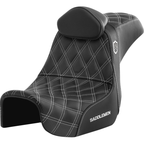 Saddlemen - Saddlemen Pro Series SDC Performance Gripper Seat with Drivers Backrest - White Stitching - SC80604WHIRT