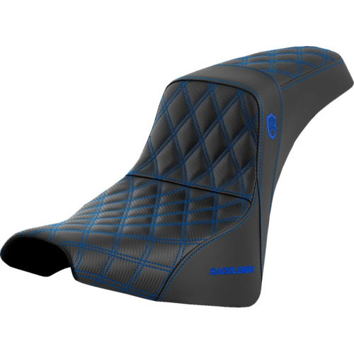 Saddlemen - Saddlemen Pro Series SDC Performance Gripper Seat without Drivers Backrest - Blue Stitching - SC81830BLU