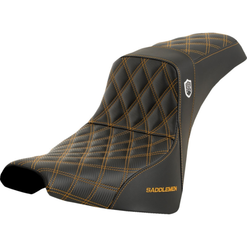 Saddlemen - Saddlemen Pro Series SDC Performance Gripper Seat without Drivers Backrest - Gold Stitching - SC81830GOL