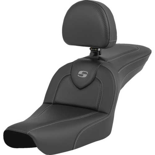 Saddlemen - Saddlemen Roadsofa CF Seat with Backrest - 804-05-185BR