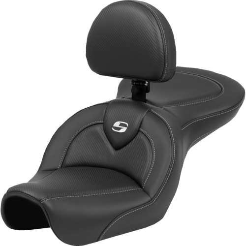Saddlemen - Saddlemen Roadsofa CF Seat with Backrest - 804-04-185BR