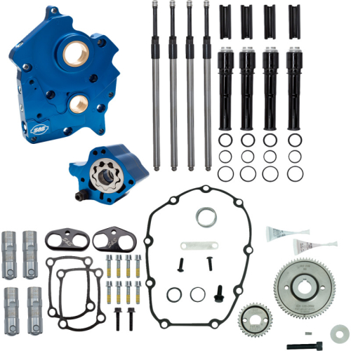 S&S Cycle - S&S Cycle Cam Chest Gear Drive Kit without Cams - Oil Cooled with Gloss Black Pushrod Tubes - 310-1258