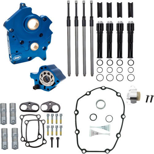 S&S Cycle - S&S Cycle Cam Chest Chain Drive Kit without Cams - Oil Cooled With Gloss Black Pushrod Tubes - 310-1262